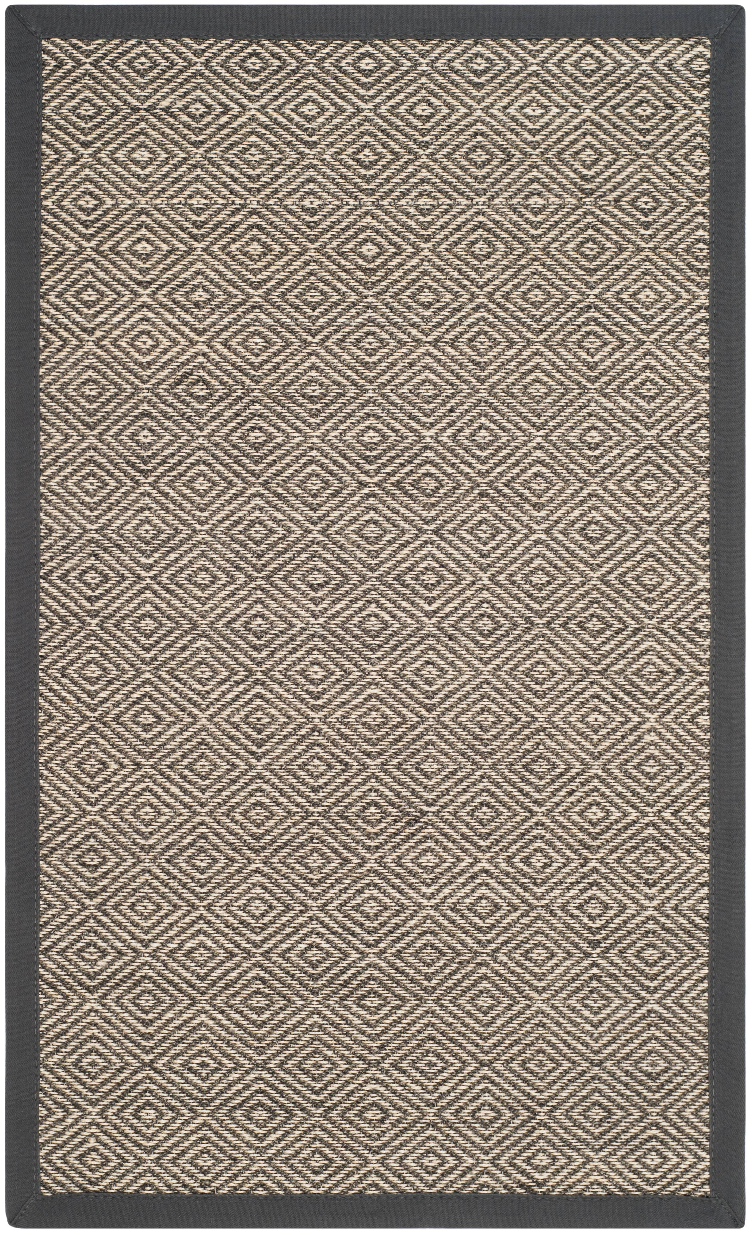 SAFAVIEH Natural Fiber Axum Geometric Sisal Area Rug, Natural/Dark Grey