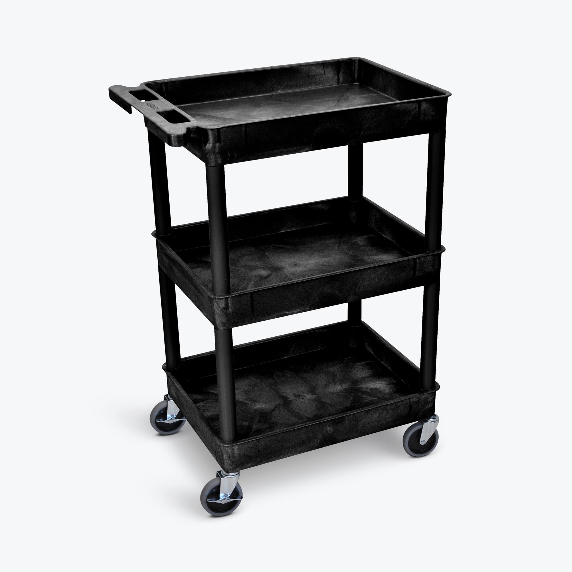Luxor WT34S 3 Shelves Tuffy Utility Cart Black Small 2day Delivery for sale online 