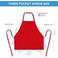 thumbnail image 6 of Pakyozj 2 Pack 3 Pockets Adjustable Bib Apron Chef Kitchen Cooking Aprons for Women Men, 6 of 7