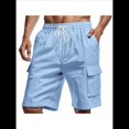 thumbnail image 1 of Pantalones Cortos Cargo para Hombre, Modernos, con Cordón Ajustable, Cintura Elástica y Múltiples Bolsillos. Azul XL, 1 of 9