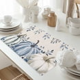 thumbnail image 5 of Thanksgiving Blue Pumpkin Placemats Set of 1 Fall Eucalyptus Leaf Linen Heat Insulated Linen Place Mats, Washable Stain-Proof Table Mats for Dining Tables Holiday Decor 13x19inch, 5 of 9