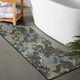 thumbnail image 2 of Gray Green Camo Textured Pattern Bathroom Rugs Mat,Non Slip Microfiber Bathroom Rug,Rubber Backing,Soft Bathroom Mats for Bathroom Floor,Tub and Shower,47x17in(120x43cm), 2 of 5