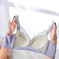 thumbnail image 3 of YUTK Strapless Bras - Women's Solid Color Seamless Underwear without Steel Rims Detachable Chest Sagging Wave Pattern Bra Blue Xl, 3 of 8