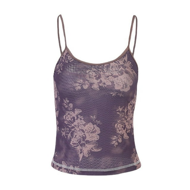 Gibobby Cingard Hombro Delgado Corto Ombligo Hot Girl Chaleco pequeño Moda Mujer Sexy Color sólido Cuello colgante Sin espalda Wrap Bra Top(Morado,M)