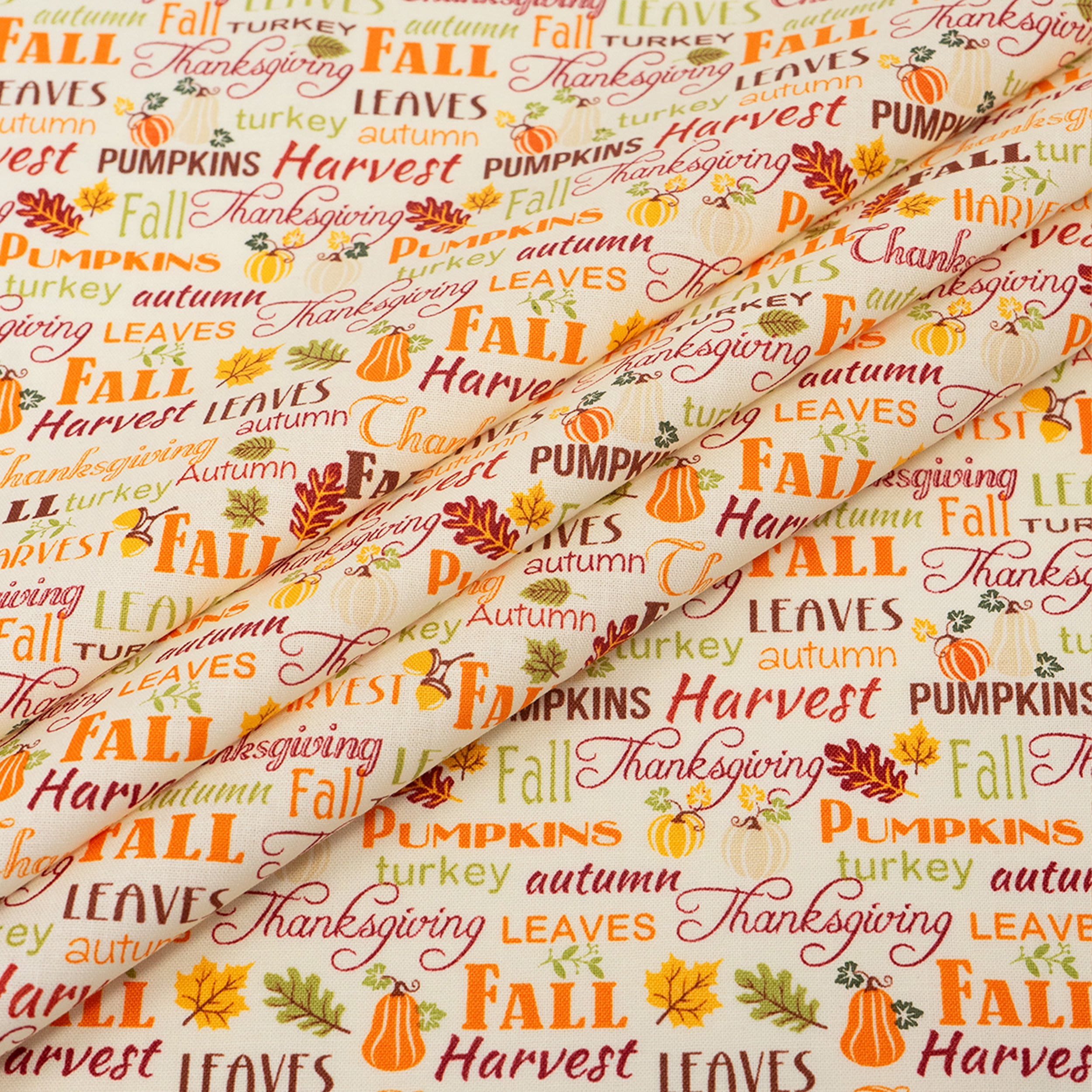 Singer, 100% Cotton, Fall Words, Cut by Yard