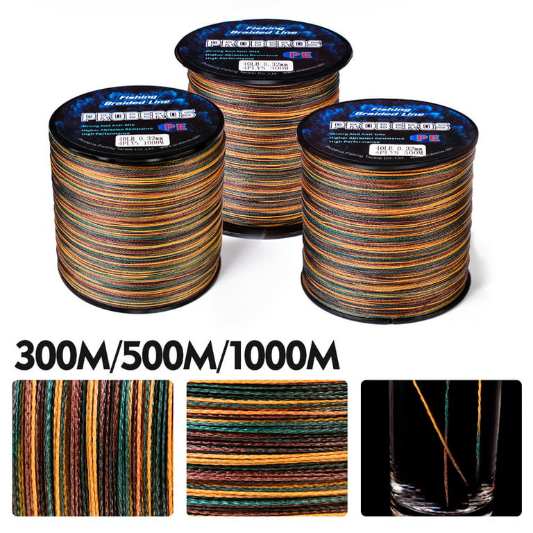Strong Fishing Line High-tensile Braided Color Lines For Saltwater  Freshwater Fishing Tackle Camouflage Green 8.0/80LB 1000meters 