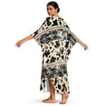 thumbnail image 2 of Xixirimido Aztec Tribal Cowhide Print Kaftan Dress for Women, Plus Size Hawaiian Batwing Sleeve Beach Cover Up V-Neck Summer Swimsuit Dresses, 2 of 7
