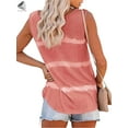 thumbnail image 4 of PULLIMORE Women's Boho Tie Dye Tops Summer Tank Tops Sleeveless Crew Neck Casual Loose T-Shirts Plus Size (XL, Orange), 4 of 9