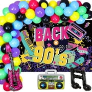 90s Party Decorations 90s Theme Party Supplies 90s Birthday Party Decoration 90s 80s Balloon Arch Backdrop Back to the 90s Party Decorations Inflatable Radio for Disco Retro Hip Hop Party