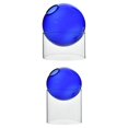 thumbnail image 1 of Juego de 2 jarrones de cristal de escritorio, coloridos, para plantas hidropónicas. Azul, 1 of 8