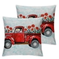 thumbnail image 2 of Acheng Spring Flower Truck Decorations Pillow Covers Throw Pillows Covers for Outdoor Couch Sofa Living Room Red Car Welcome Couch Pillows Cushion Cover,Set of 2 White, 2 of 6