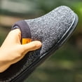 thumbnail image 2 of Men'S Memory Foam Slippers - Winter Warm Indoor/Outdoor House Shoes with Soft Fabric Upper & TPR Sole, Slip-On Comfort for Home, Office, or Casual Wear - Solid Color Design, Indoor Slippers, Simple, 2 of 6