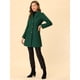 thumbnail image 3 of Abrigos largos de invierno con solapa con muesca y un solo pecho para mujer Verde M, 3 of 6