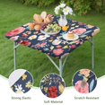 thumbnail image 4 of Pioneer Flower Floral Print Pattern Square Fitted Tablecloth with Elastic Edge,Square Table Cover,Washable Elastic Table Cover for Home Kitchen Party Decor 36"x36", 4 of 6
