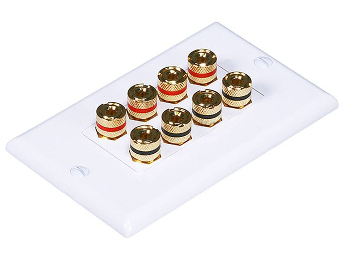 High Quality Banana Binding Post TwoPiece Inset Wall Plate for 4