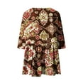 thumbnail image 5 of Clean 3/4 Length Sleeve Womens Tops Vintage Floral Tunic Shirts V Neck Boho Blouses Peasant Dress Causal Oversized T-Shirt Baggy Dressy Holiday Beach Clothes, 5 of 5