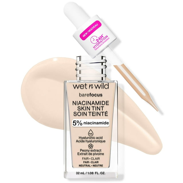 Tinte para la piel húmedo y salvaje Bare Focus 5% Niacinamide Fair