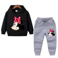 thumbnail image 3 of Conjunto de 2 piezas de ropa de Disney para niñas, primavera y otoño, con estampado de Minnie, sudaderas con capucha y pantalones deportivos para niñas pequeñas, 3 of 5