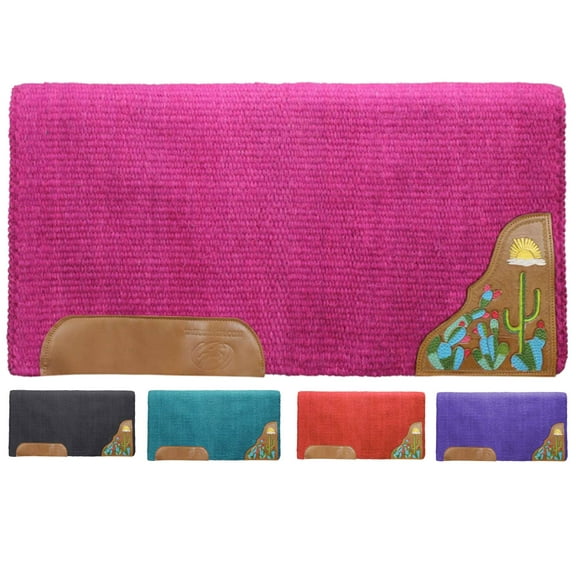 Tahoe Tack 34" x 36" Zara Cactus Solid New Zealand Wool Western Saddle Blanket