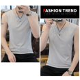 thumbnail image 2 of Men Mesh Tank Top Men's Mesh Tank Top Crew Neck Athletic Vest Breathable Solid Color Shirt for Summer Beach Fitness Streetwear Breathable Vest for Men, 2 of 6