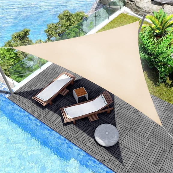 Shade Sail, 6.6x 6.6x 6.6ft Sun Shade Sail Triangle Waterproof for Patio Yard Deck Pergola Outdoor Sun Sail Shade 98% UV Block Sunshade, Gray