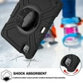 thumbnail image 3 of for iPad Pro 11 5th Gen 2024 Case, Military Grade Silicone Shockproof Heavy Duty Protective Cover for iPad Pro 11 2024 with Handle Strap & Pencil Holder Rotating Stand - Black, 3 of 13
