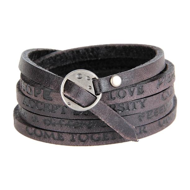 Pulsera ancha de cuero PU, joyería punk, regalos, pulsera ajustable vintage de moda. Negro