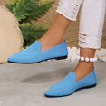thumbnail image 6 of Miluxas Women's Fashion Casual Summer Style Light Shallow Mouth Loafers Flat Lazy Shoes Toe Shoes A-Blue 6(37), 6 of 6