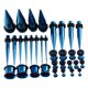 thumbnail image 1 of Calibradores De Oído De Acero Inoxidable Estiramientos De Túneles De Perforación Anillos Tóricos Dobles Sunnimix Azul Kit de estiramiento de medidores de oído, 1 of 7