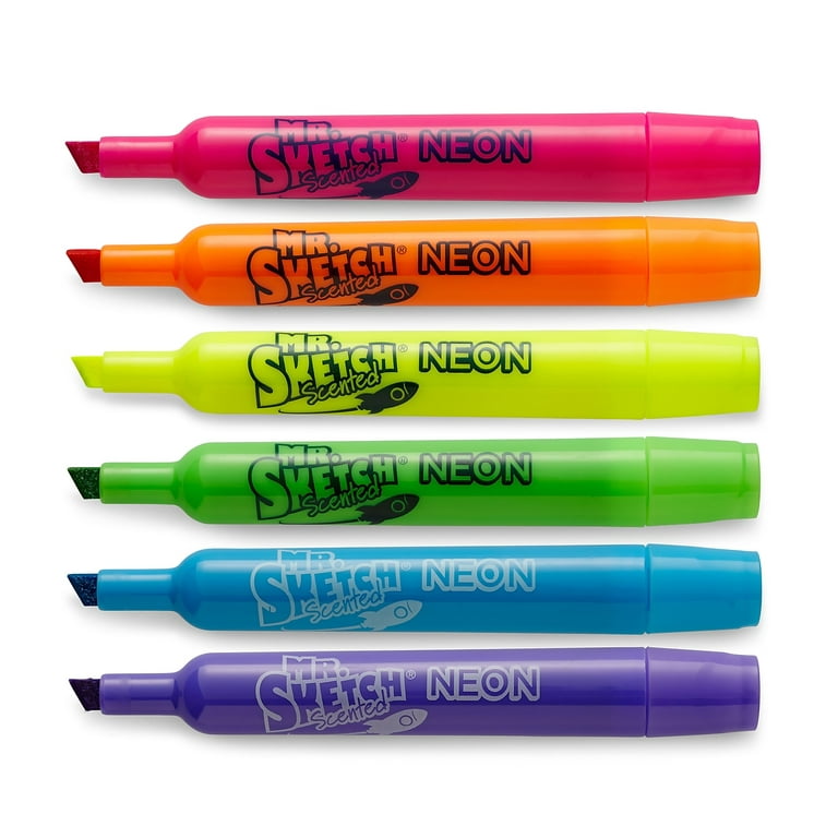 Mr. Sketch 2003992 Scented Washable Markers, Chisel Tip, Assorted Colors –  One-Touch Top Tred Toys