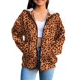 thumbnail image 2 of EnJoCho Girls Leopard Print Hoodie Zip Up Full Zip Hooded Sweatshirt Jacket Long Sleeve Fleece Lined Casual Fall Winter Coat with Pockets for Kids Teens, 2 of 6
