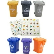 Kids Garbage Classification Toy Vehicles Garbage Truck's 6 Trash Cans +100 Card