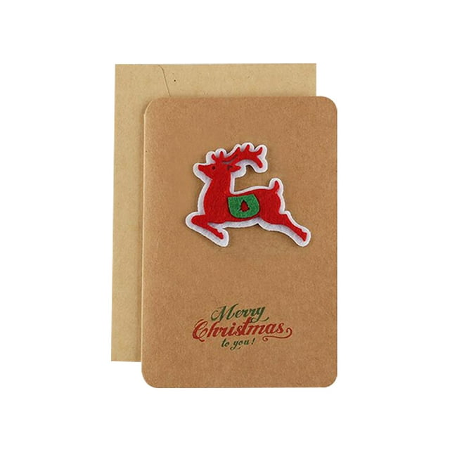 Tarjeta de felicitación de Navidad de papel Kraft vintage Tarjeta de regalo de bendición hecha a mano con sobre Wmkox8yii hjk282