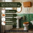 thumbnail image 3 of High Tank Pull Chain Toilet Cherry Stained 23" W Raised Panel Hardwood Tank Conversion Kit Brass Plated Stainless Steel Z-Pipe 59" to 74" Adjustable Height Renovators Supply, 3 of 10