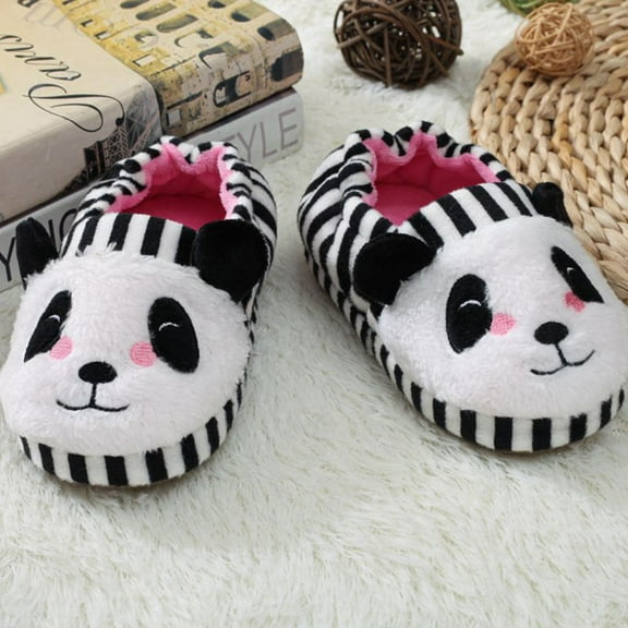 ifundom Shoes, Plush Heel Covered Slippers, Cute Panda, Assorted Color 1Pair