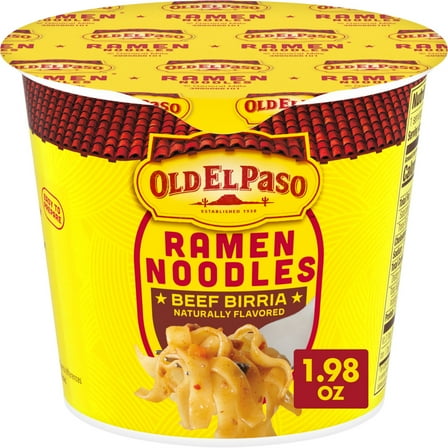 Old El Paso Ramen Noodles, Beef Birria Flavor, Microwave Soup Cup, 1.98 oz