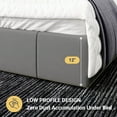 thumbnail image 5 of Allewie Full Size Dutch Velvet Upholstered Platform Bed Frame/Vertical Channel Tufted Adjustable Headboard/Low Profile Bed Frame/No Box Spring Needed/Easy Assembly/Grey, 5 of 8