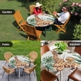 thumbnail image 4 of Tropical Giraffe Sloth Round Tablecloth for 36-44 Inch Tables,Fitted Table Cover with Elastic Edge,Watercolor Summer Palm Leaf Waterproof Outdoor Table Cloth Protector for Patio Garden Dinner Picnic, 4 of 9