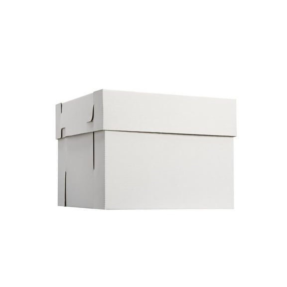 WPCKB108 10x10x8 White/ Plain 8" Deep Cake Box W/Window, E-Flute (Pack of 25)