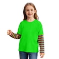 thumbnail image 3 of Boys Girls T Shirts Long Sleeves Green Basic Crewneck Loose Soft Kids Fashion 5-6 Years, 3 of 3
