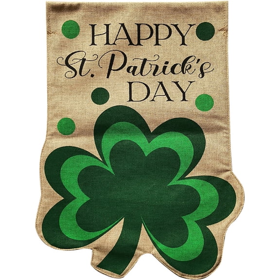 Briarwood Lane St. Patrick's Day Garden Flag 12x18 For Outdoor Happy St. Patrick's Shamrock Burlap For St. Patrick's Day Garden Flag Flags For Outside