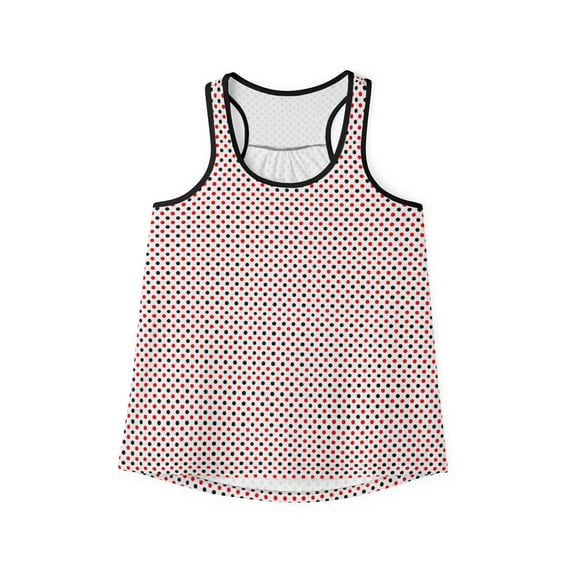 Red Black Polka Dots Racerback Tank Top Fitness Fashion Tank Top Shirt