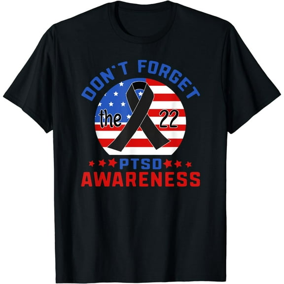 PTSD Suicide Awareness American Veteran Soldier 22 A Day USA T-Shirt