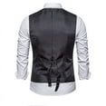 thumbnail image 3 of Work Vest For Men Qiggri New Splicing Fake Two-Piece Breasted Top Casual Men's Suit Top Mens Suit Vest, 3 of 4