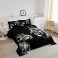 thumbnail image 3 of Erosebridal Lion Couple Comforter Set King Queen Bedding Set for Women Men,Animal Couple Quilt Gray Big Cat Hair Duvet Insert Queen Size,Safari Animals Romantic Floral Room Decor, 3 of 7