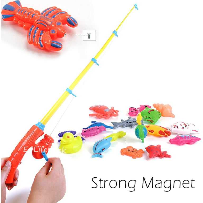Kids Magnetic Fishing Game With Magnetic Fishing Pole Floating Toy