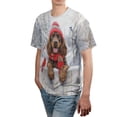 thumbnail image 4 of Playful Boykin Spaniel Welcomes Winter Snowy Day with Cardinal Bird All Over Print 3D Shirt Unisex Merch Dog Lover - 2017, 4 of 6