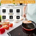 thumbnail image 3 of Ktaxon 2 Burners Electric Ceramic Cooktop 20 inch, 220-240V Plug Flat Top Stove, Multi-function Elecric Stovetop w/9 Heating Level, Timer & Kid Safety Lock, Sensor Touch Control, Timer Setting, 3000W, 3 of 10