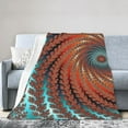 thumbnail image 1 of DouZhe Ultra-Soft Micro Fleece Lightweight Flannel Bed Blanket, Abstract Fractal Spiral Print Cozy Warm Throw Blankets, 50"x40", 1 of 7