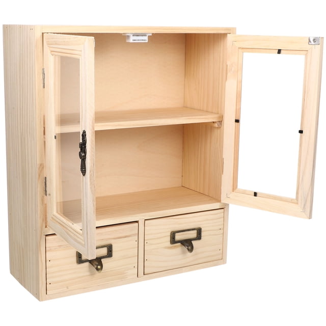 Minkissy Desktop Storage and Organizing Box Wood Beige for Classroom Space Saving 1Set